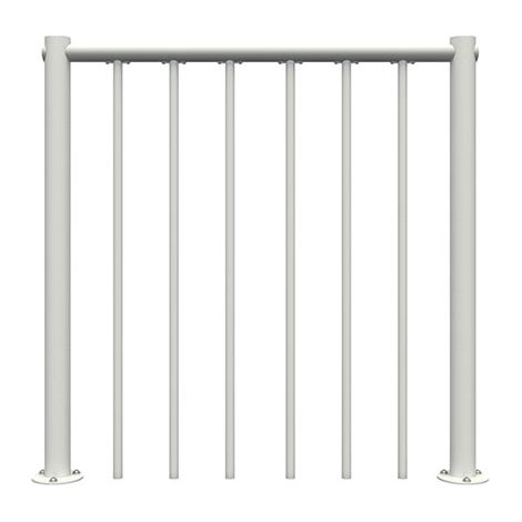 Ringhiera per scala dritta - Bianco - Acciaio termolaccato - Lunghezza 1m - Corrimano in PVC - RE-I-RV-PVC-B