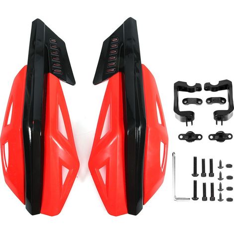Protège-mains pour moto, 7/8 pouces, 22mm, ABS, résistant aux chutes, universel, pour vélo électrique, scooter, rouge (1/5)