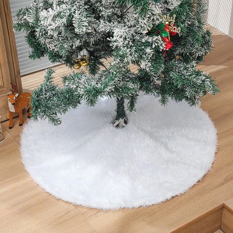 Jupe de sapin de Noël blanche 78 cm x 90 cm x 122 m - Décoration de Noël - Jupe de sapin - Base de sapin - Fichier (1/5)