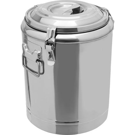 Olla para sopa, capacidad de 20 litros, acero inoxidable duradero, color plata. (1/2)