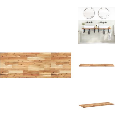 Dessus de meuble de salle de bain finition à l'huile 140x50x2cm - Dessus De Meuble Lavabo - Bois Acacia - Rangement Salle De Bain - Décoration Rustique - Meubles Salle De Bain