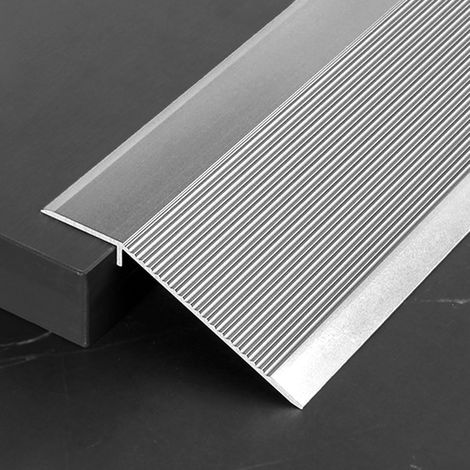Bande de transition en aluminium, 0,9 m x 10 cm, autocollant, avec compensation de hauteur de 8 à 40 mm, pour stratifié, carrelage, bois (1/5)