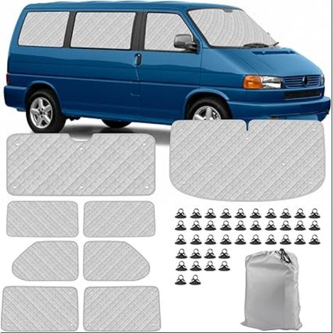 Pare Soleil Voiture Interieur pour T4, Pare Brise Avant Pliable pour Intimité et Régulation Thermique en Camping-Car (1/5)