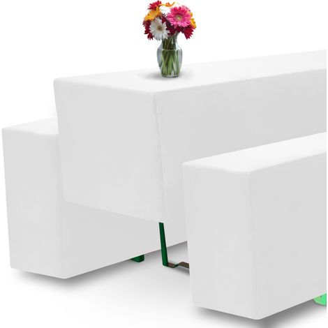 Beautissu Biertischhusse Basic M 3tlg. Set	Weiß, 50cm
