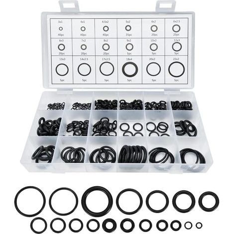 225 pièces Assortiment de Joints Toriques en Caoutchouc,Joint torique karcher O Ring D'etanchéité Universels, 18 tailles Dimensions 3 22mm pour Plomberie, Injecteur ou Robinet, etc.