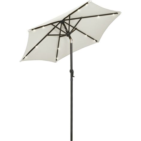 Maison Exclusive - Sonnenschirm mit LED-Beleuchtung Sandweiß 200x