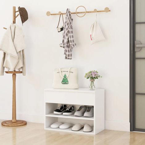 Zapatero de madera de ingeniería blanco 60x30x45 cm vidaXL