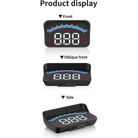 M6S Universal Car Head Up Display, Speedometer Tachometer, Water Temp, Voltage, LED Projector, for Car, Truck, SUV, RV, 3.5 Inch (1/4)
