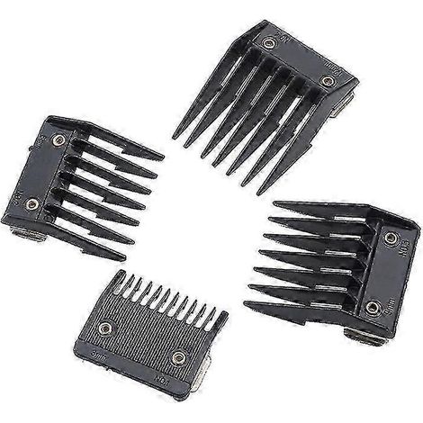 Ensemble de peignes de coupe Wahl à support métallique, comprenant des guides de coupe de tailles 3 mm, 6 mm, 9 mm et 12 mm. (1/4)