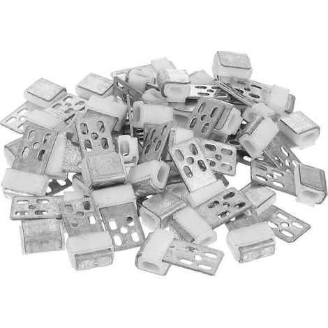 Clips de fixation robustes pour canapés, clips pour ressorts de coussins souples, réparation de meubles, argentés, 4,00 x 2,10 x 1,20 cm, réduction du bruit, 50 pièces par paquet. (1/5)