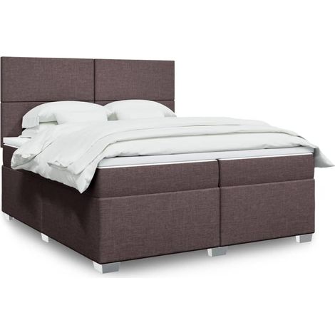 vidaXL Sommier à lattes de lit avec matelas Marron foncé 200x200 cm (1/5)