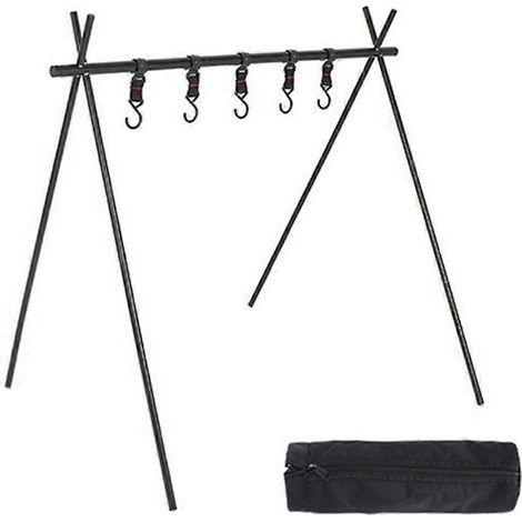 Trépied de camping pliable avec cintre pour accessoires de voyage 50x70x72cm-- (1/5)