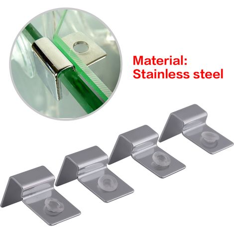 4 pièces/ensemble support de Clip de couvercle en verre pour Aquarium en acier inoxydable (6mm) (1/5)