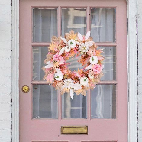 Couronne de fleurs pour Thanksgiving, couronne de récolte pour le jardin de la porte d'entrée (1/4)