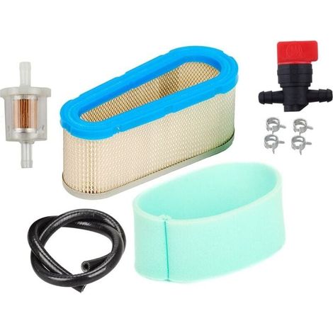 Filtro de aire y prefiltro con válvula de cierre, filtro de combustible y línea de combustible compatibles con motores Tecumseh OHV125, OHV130 y OHV120. Reemplazo para las piezas 36356 y 36357. (1/4)