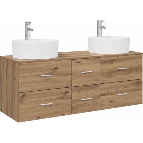 Bathroom Furniture Set 3 pcs Artisan Oak 49.5 x 44.5 x 65 cm vidaXL (1/5)