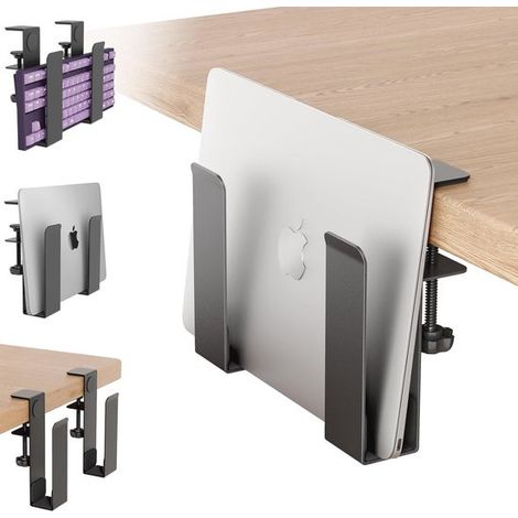 Supporto regolabile per laptop con morsetto - Non è necessaria la foratura - Supporto da scrivania in acciaio inossidabile per tablet e tastiere (1/5)
