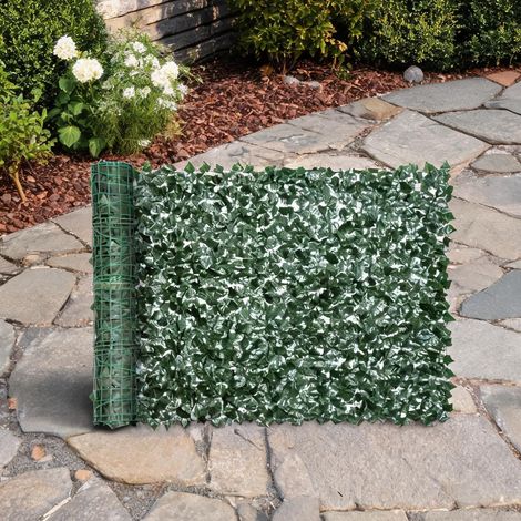 Rouleau haie brise-vue 3m x 1,5m feuillage artificiel réaliste PE (1/5)