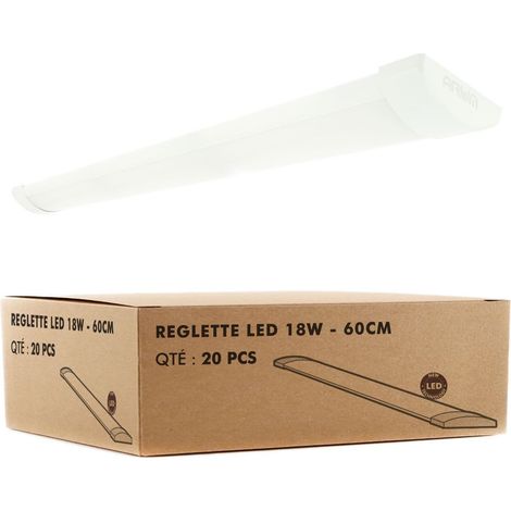 20 listelli LED extrapiatti LINE 16W IP40 1800Lm 60cm  Température de Couleur: Bianco neutro 4000K