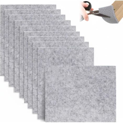 Feutrine Autocollante à Découper – 10 Pièces 20×16 cm 4 mm – Patins en Feutre Auto-Adhésifs pour Meubles, Antirayures (1/5)