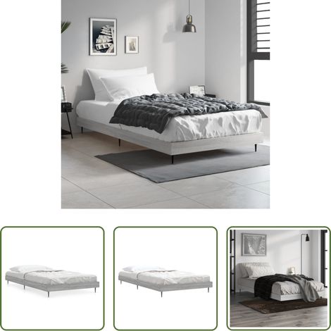 vidaXL Estructura de cama madera de ingeniería gris Sonoma 100x200 cm (1/5)