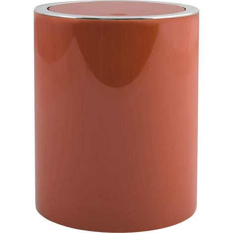 MSV, pattumiera con Coperchio Basculante in PP, Modello Kamaka, pattumiera con Coperchio Basculante Rimovibile, Design Moderno Ideale per WC, bagni, uffici, Rotonda, 6L, Terracotta