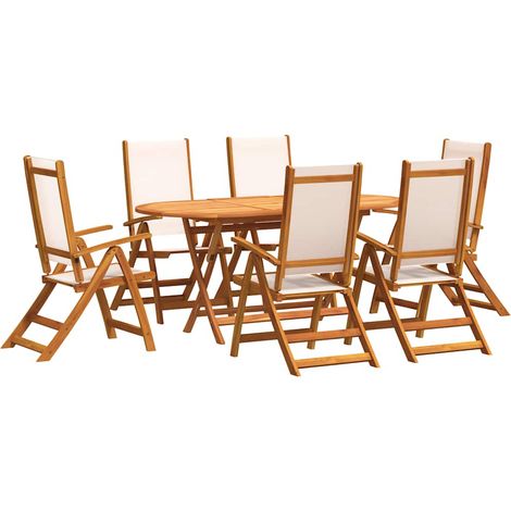 Maison Exclusive - 7-tlg. Garten-Essgruppe Massivholz Akazie und