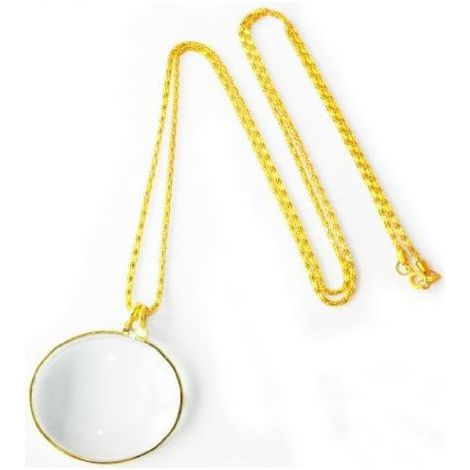 Necklace with 6X Optical Magnifier and 35.4 Inch Gold Chain