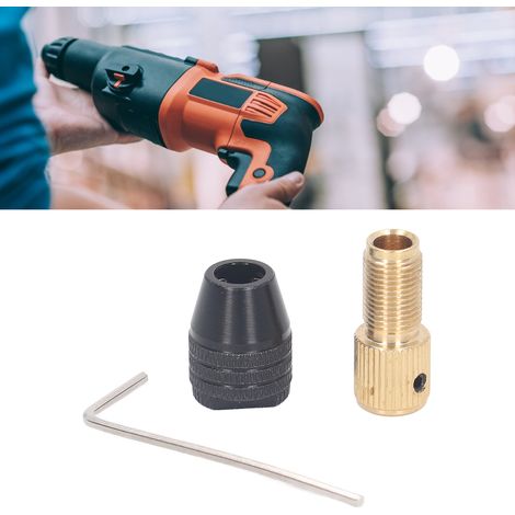 Mandrin de perceuse miniature à serrage automatique, petit mandrin à trois mors pour perceuse électrique, accessoire pour meuleuse électrique DIY, jeu de mandrins à trois mors droits, diamètre de trou (1/5)