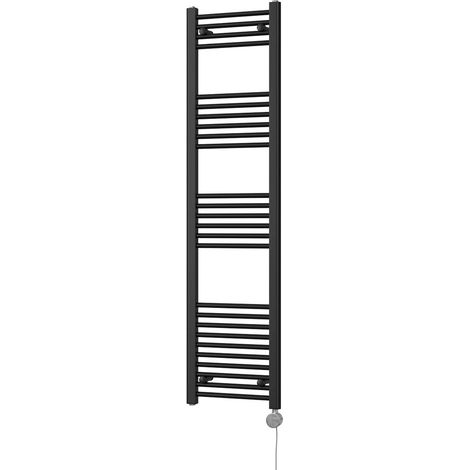 Zennor - Black Electric Towel Rail H1600mm x W400mm Straight 500w Thermostatic (1/3)