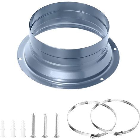 Bride de Rraccordement Ø120 mm en métal Avec des pinces et des vis Bride de Fixation Murale Connecteur Adaptateur de Conduit d'échappement pour Tuyau de Ventilation Flexible
