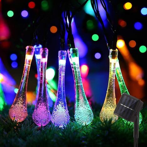 Luci a LED solari a catena 50 LED 7 m 8 modalità Luci fatate in cristallo impermeabili per festival, feste, patio, giardino, decorazione per alberi (multicolore) (1/3)