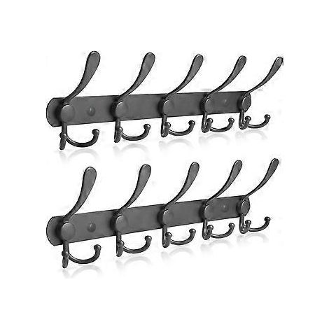 Wandgarderobenhaken, 2er-Pack mit 15 Haken aus Edelstahl