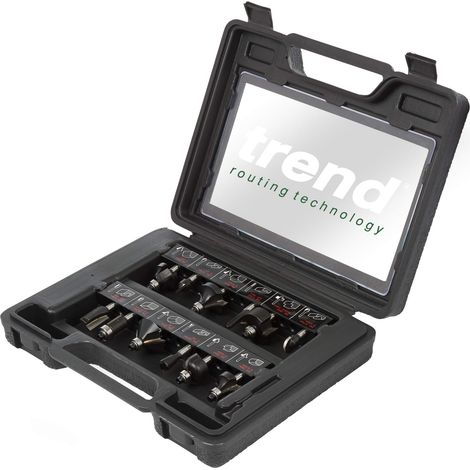 Trend Set di Partenza di 12 Frese per Router, Gambo da 6,35 mm, Punta in Carburo di Tungsteno, Custodia Inclusa, SET/SS8X1/4TC (1/4)