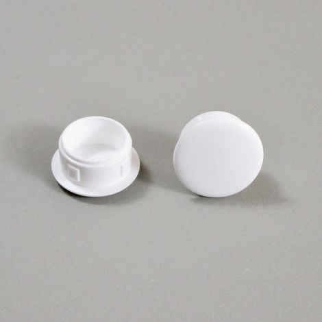 50 Bouchon Cache Obturateur, Plastique Blanc, Diamètre 15 mm, Tête Dôme, Pour Trou Alésage