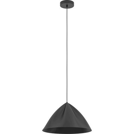 Lampadario A Sospensione Minimal Podere Acciaio Nero 1 Luce E27 (1/2)