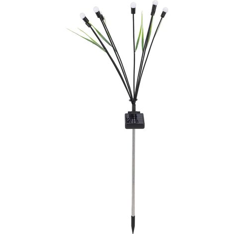 Guirlande Lucioles LED 800mAh IP65 Étanche Solaire Déco Noël Mariage Jardin Blanc Chaud Tige Noire avec Feuilles 8 Têtes (1/5)