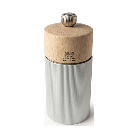 Peugeot 3989900 Line Macina Sale in Alluminio e Legno Meccanismo Zirlion Uso Sale Secco Regolabile con Manopola Superiore Altezza 12 cm colore Alluminio