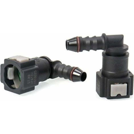 Lot de 2 Connecteur de Tuyau de Carburant de Voiture . Raccord durite essence . connecteur rapide à 90 degrés . plastique 7.89mm Connecteur ID6.de