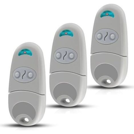Mando a distancia para portón de 433,92 MHz – Compatible con T0P432NA – 2 canales, 1 mando a distancia + 1 par de pilas de botón – Para puertas de garaje y portones automatizados (paquete de 3) (1/5)