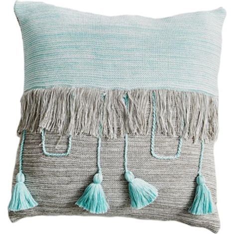 Filiyano – oreiller décorative moderne en – Taie d'oreiller décorative moderne en coton tricoté, colorée avec franges croisées, pour la décoration de (1/5)