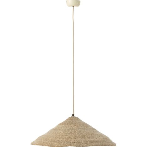 Lampe suspendue chapeau en rotin naturel style bohème - Naturel clair rotin (1/4)