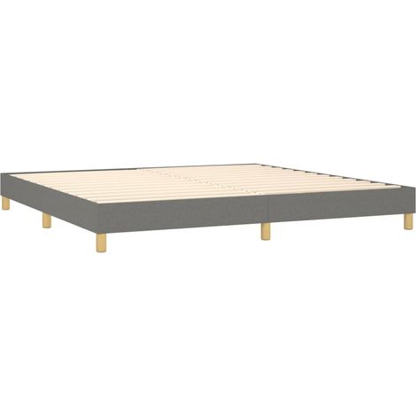 Somier de láminas sobre patas estructura de cama 200x200 cm tela gris oscuro TDL0207115