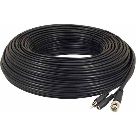 30M BNC Cable + DC Power with RCA Audio Connectors