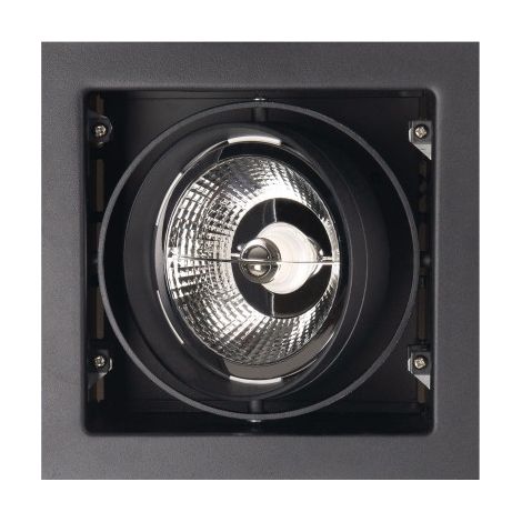 Faretto incasso quadrato nero GU10 AR111 50W Matrix Maxlight