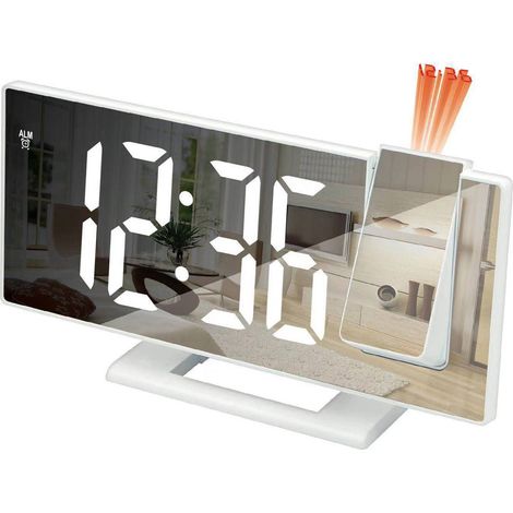 Réveil à projection LED/horloge numérique livré avec pile incluse (1/5)