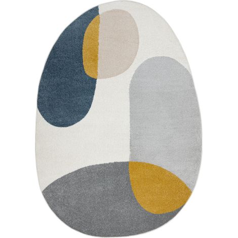 Tappeto FUSION 5706 bianca / grigio chiaro / oro Shape - Geometrico, moderno, astratto, irregolare multicolour 160x220 cm