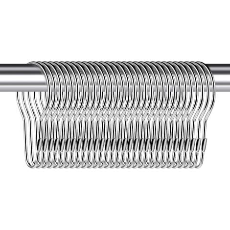 Juego de 30 anillas metálicas para cortina de ducha, ideales para baño, dormitorio y cocina, color plata. (1/5)