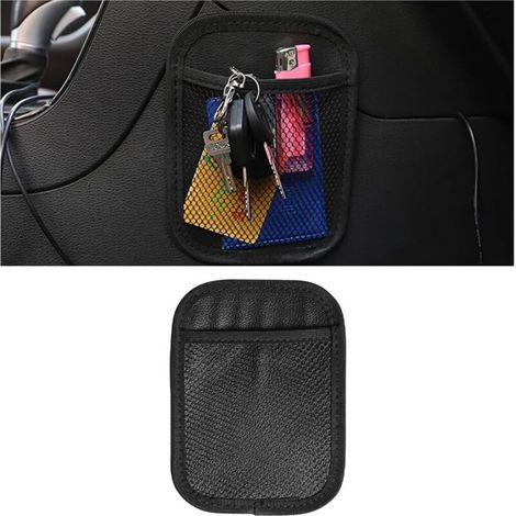 Bardusch Adhésif Solide Filet de Rangement pour Téléphone de Portable à L'arrière du Siège La Voiture, Sac en Filet Universel pour Dossier de Siège, Organisateur de Poche en Maille de Voiture(Petit) (1/5)