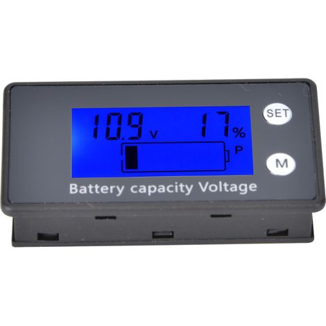 Voltmètre numérique LCD portable moyen, outil industriel, tension de batterie CC 10-100 V (10-100 V), bleu (1/5)